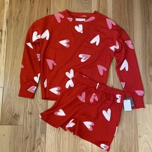 Brand New Grayson Thread Hearts Red Sleepwear Shorts XL